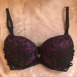 La SENZA 32D Beyond Sexy Push-up Bra Black Lace